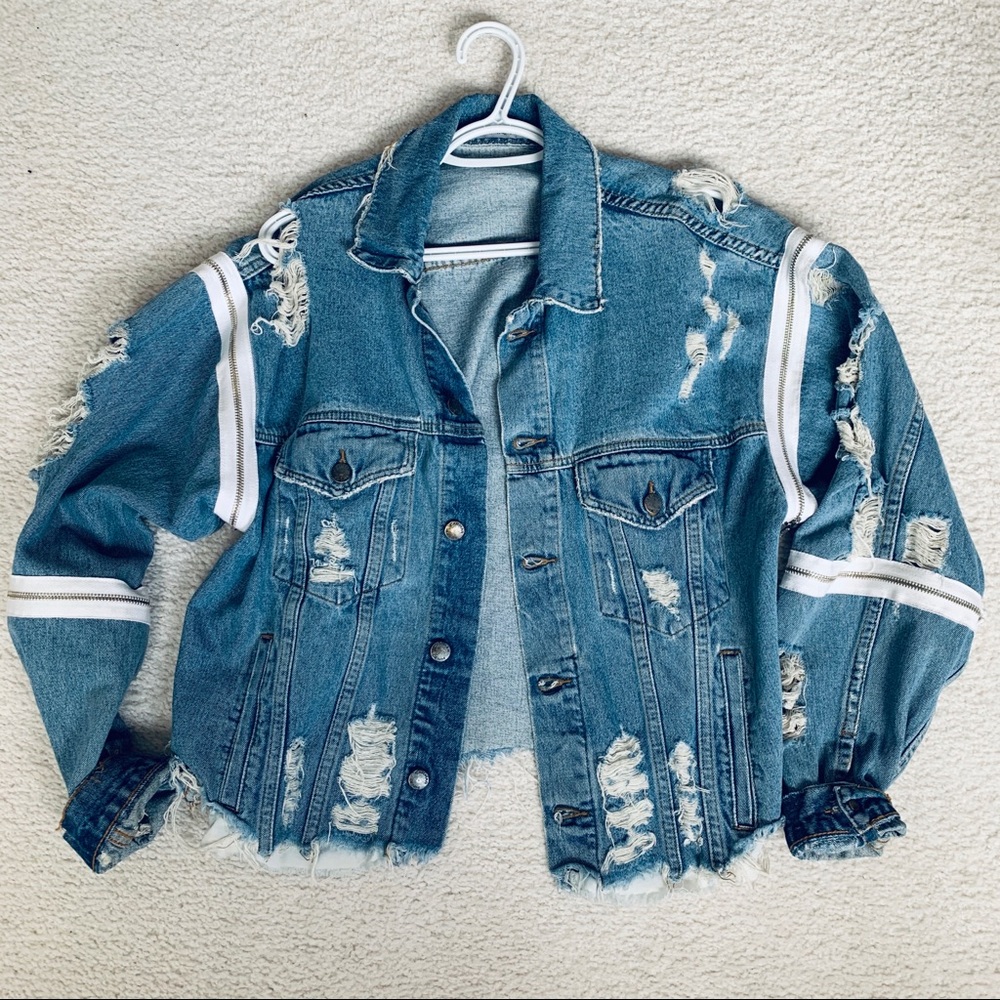 LF ZIPPER FENIM JACKET